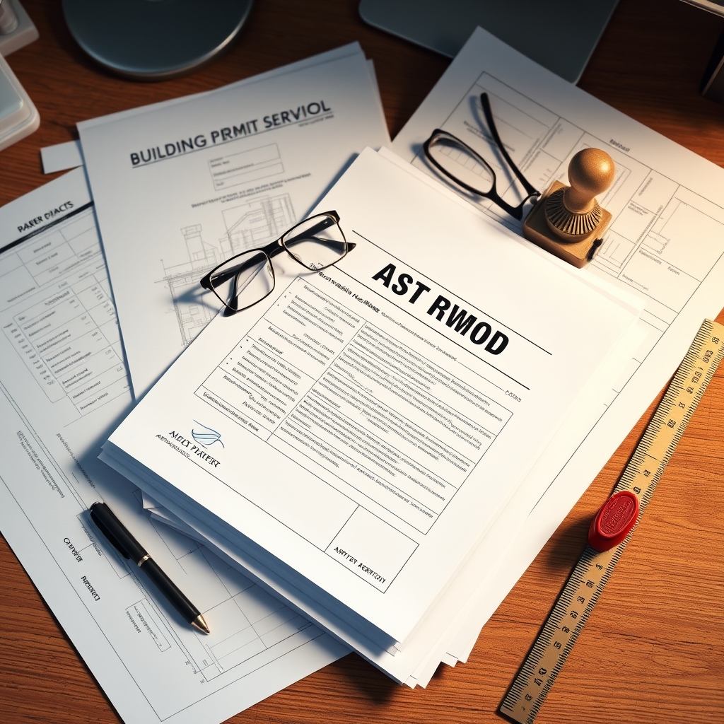 Approved building and electrical permit paperwork for a Houston solar panel installation